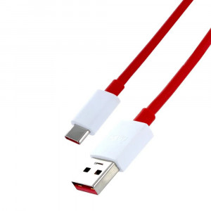 Cablu de Incarcare USB la Type-C, 4A - OnePlus (D301) - White / Red (Bulk Packing) - Img 2