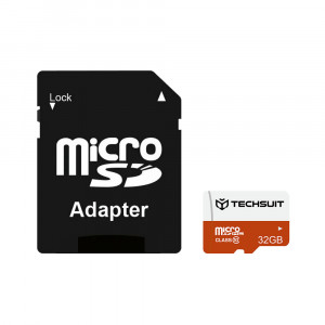 Card de Memorie MicroSDHC 32GB + Adaptor - Techsuit - Black - Img 1