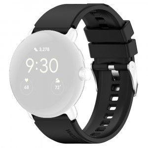 Curea pentru Pixel Watch, Samsung Galaxy Watch 4, Active (40 / 44 mm), Huawei Watch GT / GT 2 / GT 3 (42 mm) - Techsuit Watchband 20mm (W026) - Black - Img 2