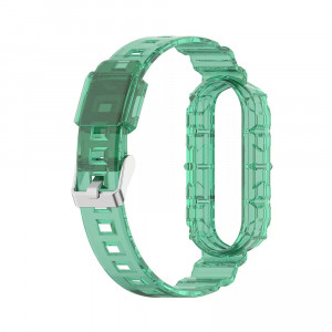 Curea pentru Xiaomi Mi Band 5 / 5 NFC / 6 / 6 NFC / Amazfit Band 5 - Techsuit Watchband (W017) - Dark Green - Img 1