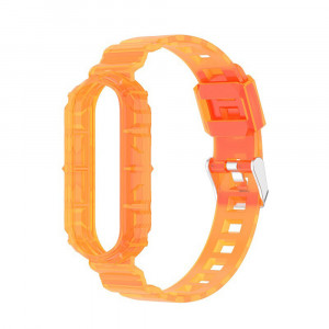 Curea pentru Xiaomi Mi Band 5 / 5 NFC / 6 / 6 NFC / Amazfit Band 5 - Techsuit Watchband (W017) - Orange - Img 3