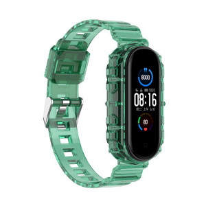 Curea pentru Xiaomi Mi Band 5 / 5 NFC / 6 / 6 NFC / Amazfit Band 5 - Techsuit Watchband (W017) - Dark Green - Img 2