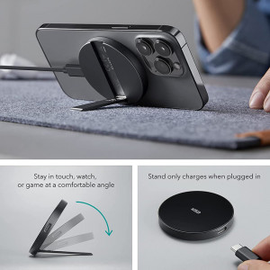 ESR - Wireless Charger HaloLock - MagSafe Compatible, with Kickstand - Black - Img 4