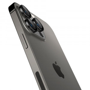Folie Camera pentru iPhone 14 Pro / 14 Pro Max (set 2) - Spigen Optik.TR EZ FIT - Black - Img 4