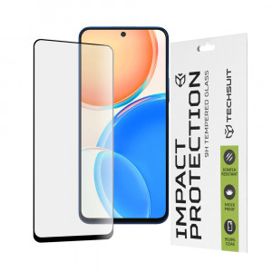 Folie protectie telefon Honor X8 4G / X8a - Techsuit 111D Full Cover / Full Glue Glass - Black - Img 1