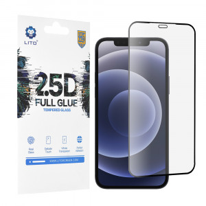 Folie protectie telefon iPhone 12 / 12 Pro - Lito 2.5D FullGlue Glass - Black - Img 1
