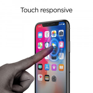 Folie protectie telefon iPhone X / XS / 11 Pro (set 2) - Spigen Glas.TR Slim - Black - Img 4