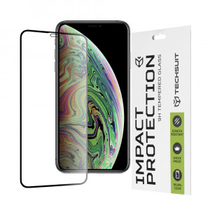 Folie protectie telefon iPhone X / XS / 11 Pro - Techsuit 111D Full Cover / Full Glue Glass - Black - Img 1