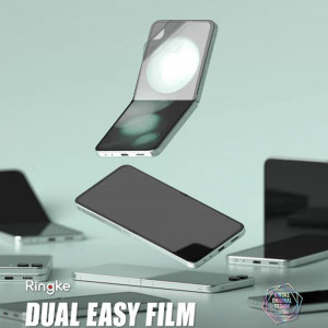 Folie telefon Samsung Galaxy Z Flip5 (set 2) - Ringke Dual Easy Full - Clear - Img 4