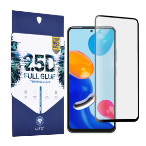 Folie telefon Xiaomi Redmi Note 11 / Note 11S / Poco M4 Pro 4G - Lito 2.5D FullGlue Glass - Black - Img 1