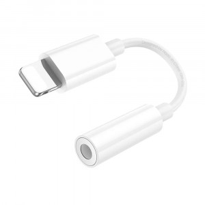 Hoco - Audio Adapter (LS34) - Lightning to Jack 3.5mm, 0.8cm - White - Img 3