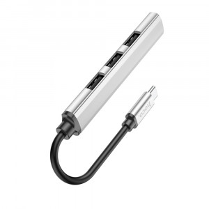 Hub Type-C la USB 3.0, 3xUSB 2.0 - Hoco (HB26) - Silver - Img 2