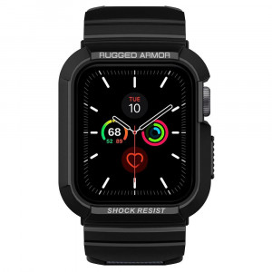 Husa pentru Apple Watch 4 / 5 / 6 / 7 / 8 / SE (40mm / 41mm) + Curea - Spigen Rugged Armor Pro - Black - Img 3