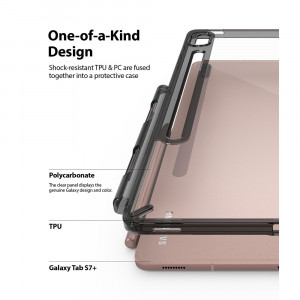 Husa pentru Samsung Galaxy Tab S7 Plus 12.4 T970/T976 - Ringke Fusion - Smoke Black - Img 3