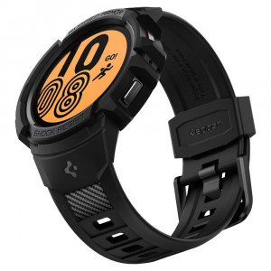 Husa pentru Samsung Galaxy Watch 4 / 5 (44mm) + Curea - Spigen Rugged Armor Pro - Black - Img 1