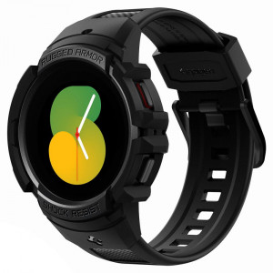 Husa pentru Samsung Galaxy Watch 4 / 5 (44mm) + Curea - Spigen Rugged Armor Pro - Black - Img 3