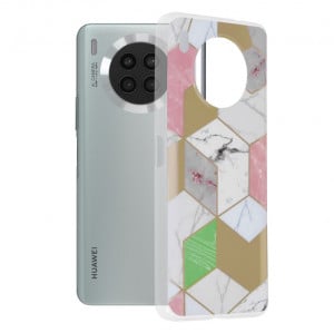 Husa telefon Huawei nova 8i / Honor 50 Lite - Techsuit Marble Series - Purple Hex - Img 1