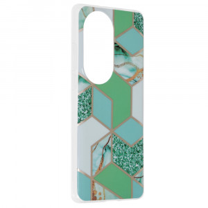 Husa telefon Huawei P50 Pro - Techsuit Marble Series - Green Hex - Img 2