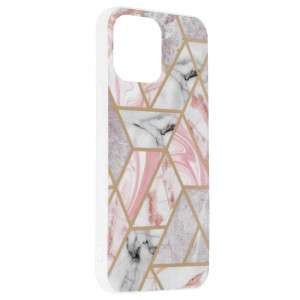 Husa telefon iPhone 13 Pro Max - Techsuit Marble Series - Pink Hex - Img 2