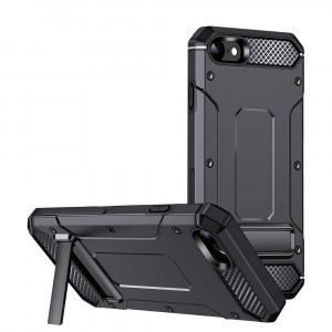 Husa telefon iPhone 7 / 8 / SE 2, SE 2020 / SE 3, SE 2022 - Techsuit Hybrid Armor Kickstand - Black - Img 1