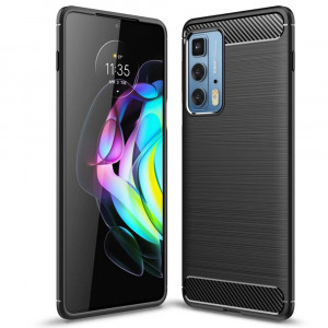 Husa telefon Motorola Edge 20 Pro - Techsuit Carbon Silicone - Black - Img 1