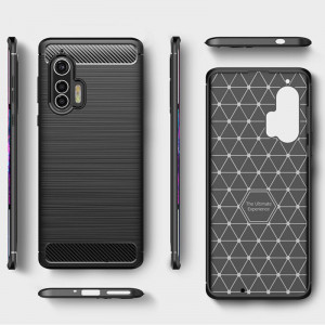 Husa telefon Motorola Edge Plus - Techsuit Carbon Silicone - Black - Img 3