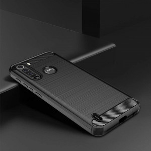 Husa telefon Motorola One Fusion - Techsuit Carbon Silicone - Black - Img 2