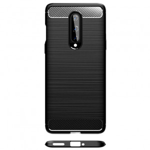 Husa telefon OnePlus 8 - Techsuit Carbon Silicone - Black - Img 3