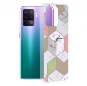 Husa telefon Oppo A94 4G / Reno5 Lite - Techsuit Marble Series - Purple Hex - Img 1