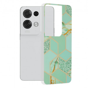 Husa telefon Oppo Reno8 Pro - Techsuit Marble Series - Green Hex - Img 1