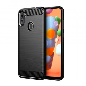 Husa telefon Samsung Galaxy A11 - Techsuit Carbon Silicone - Black - Img 1