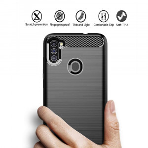 Husa telefon Samsung Galaxy A11 - Techsuit Carbon Silicone - Black - Img 3