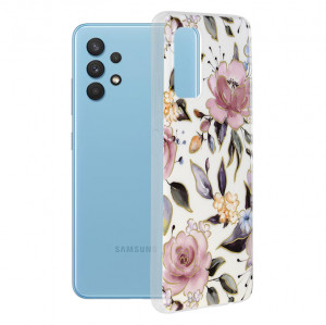 Husa telefon Samsung Galaxy A32 4G - Techsuit Marble Series - Chloe White - Img 1