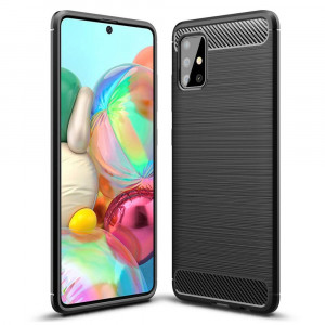 Husa telefon Samsung Galaxy A71 5G - Techsuit Carbon Silicone - Black - Img 1