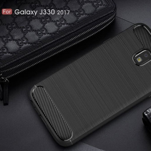 Husa telefon Samsung Galaxy J3 2017 J330, Galaxy J3 Pro 2017 - Techsuit Carbon Silicone - Black - Img 2