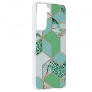 Husa telefon Samsung Galaxy S21 FE 5G - Techsuit Marble Series - Green Hex - Img 2