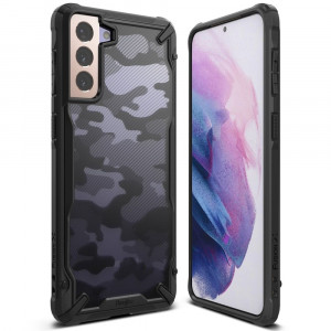Husa telefon Samsung Galaxy S21 Plus - Ringke Fusion X Design - Camo Black - Img 1