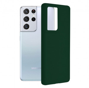 Husa telefon Samsung Galaxy S21 Ultra - Techsuit Soft Edge Silicone - Dark Green - Img 1