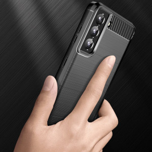 Husa telefon Samsung Galaxy S22 5G - Techsuit Carbon Silicone - Black - Img 3