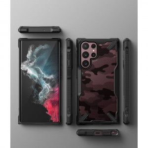 Husa telefon Samsung Galaxy S22 Ultra - Ringke Fusion X Design - Camo Black - Img 3
