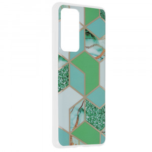Husa telefon Xiaomi 12 / 12X - Techsuit Marble Series - Green Hex - Img 2