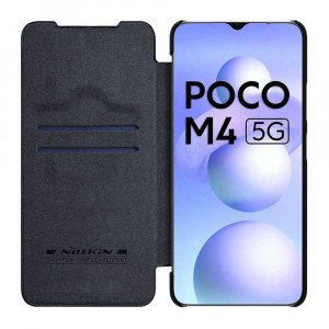 Husa telefon Xiaomi Poco M4 5G - Nillkin QIN Leather Case - Black - Img 3