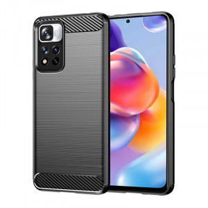 Husa telefon Xiaomi Redmi Note 11 Pro+ 5G - Techsuit Carbon Silicone - Black - Img 1
