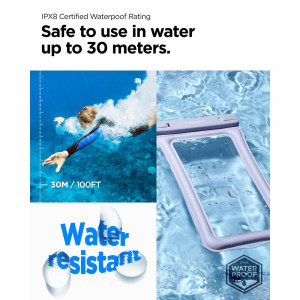 Husa universala pentru telefon - Spigen Waterproof Case A610 - Aqua Blue - Img 4