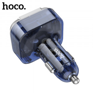 Incarcator Auto cu Modulator FM PD30W + USB QC3.0 - Hoco (E75) - Dark Blue - Img 2