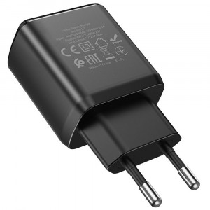 Incarcator Priza 2xUSB-A, 10W, 2.1A - Hoco Speedy (N7) - Black - Img 3