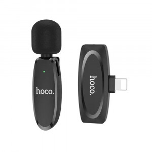 Microfon pentru Telefon cu Mufa Lightning 80mAh - Hoco Crystal (L15) - Black - Img 1