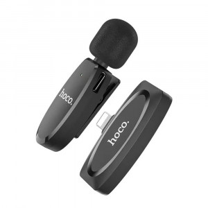 Microfon pentru Telefon cu Mufa Lightning 80mAh - Hoco Crystal (L15) - Black - Img 2
