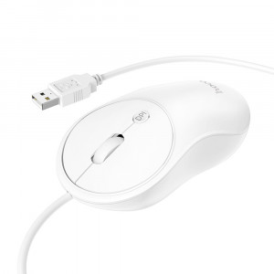 Mouse cu Fir, Conexiune prin USB, 1000 / 1600 DPI - Hoco Esteem (GM13) - White - Img 3