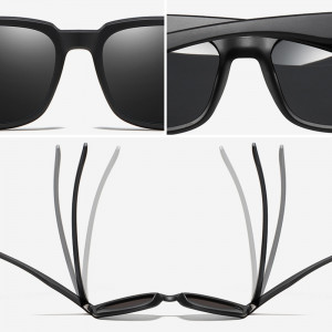 Ochelari de Soare - Techsuit Polarised TR90 (MM101) - Matte Black / Ice Blue - Img 4